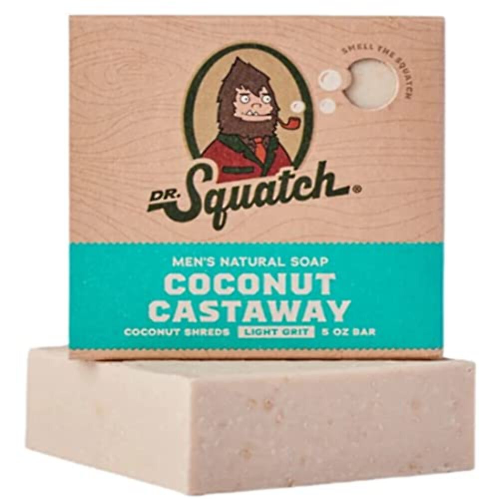 2 BARS DR. SQUATCH Men’s All Natural Bar Soap – Coconut Castaway – 5oz