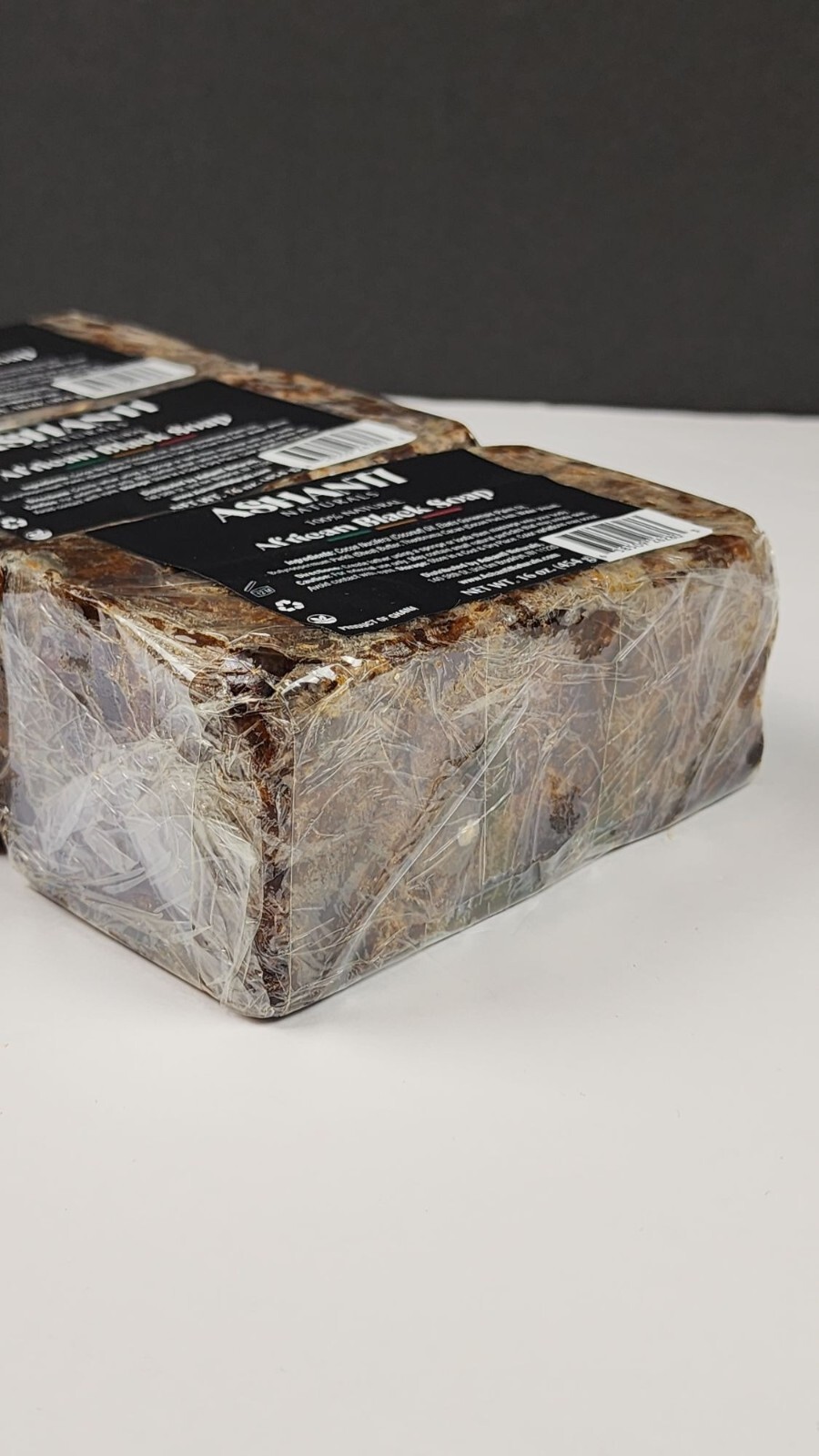 Ashanti African Fragrance Free Black Soap, 3 bars, 46oz /1362g