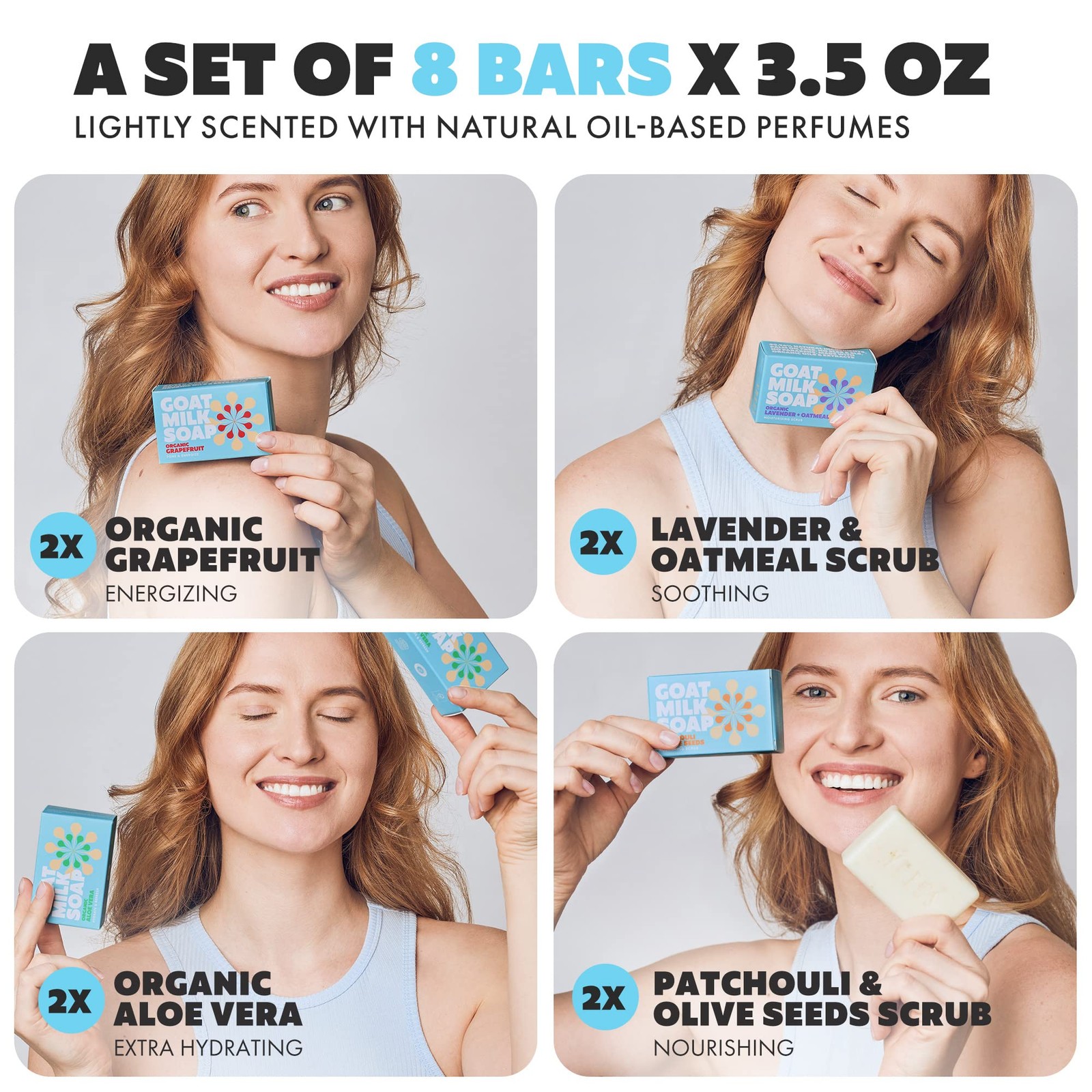 Skin Said Yes Goat Milk Soap Bar Set (Pack of 8) 3.5 Ounce 8), White