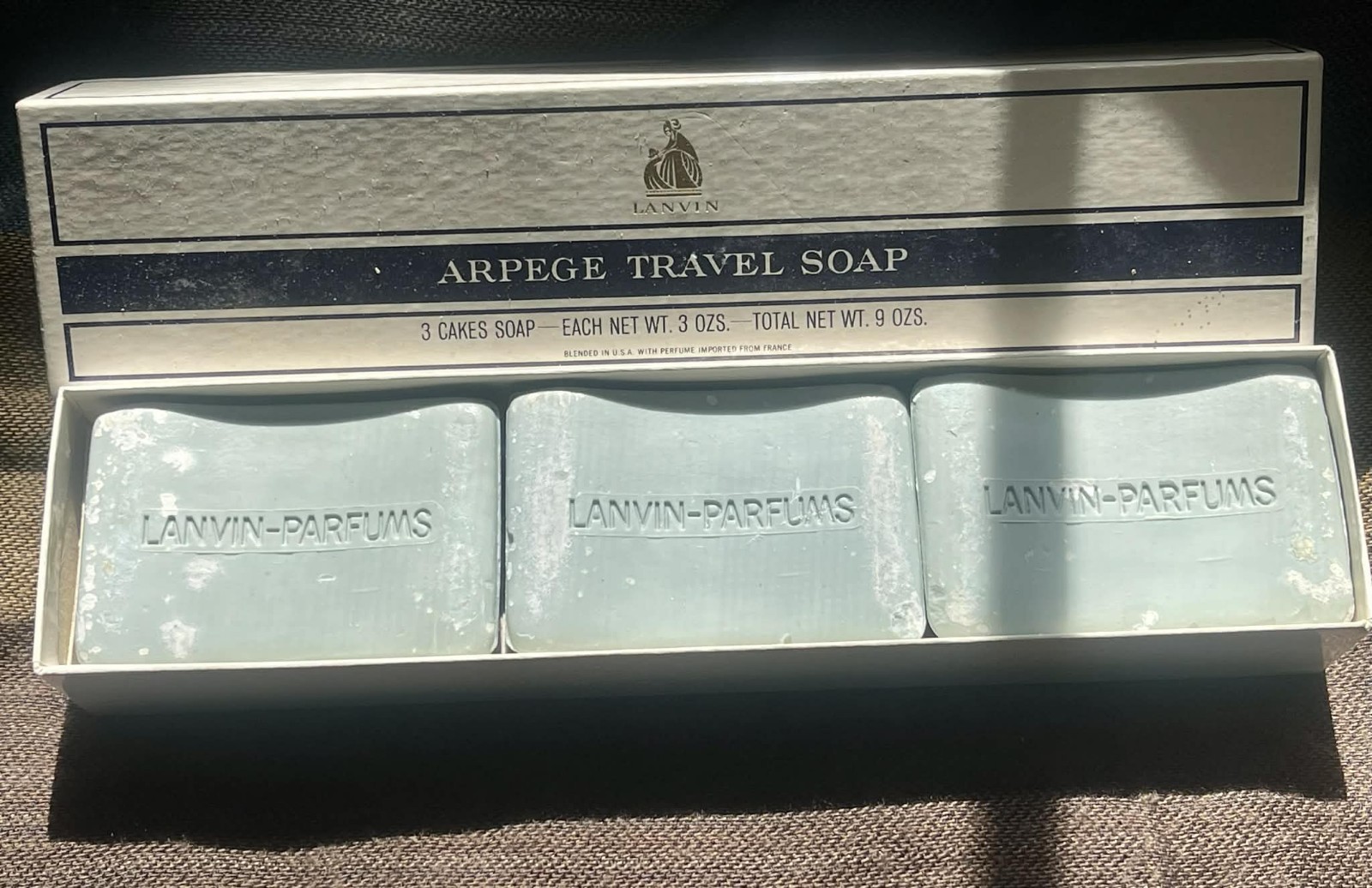 Vintage Arpege Lanvin Perfum Soap 3 Bars Total 9 Oz.