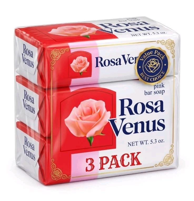 3 BARS~ Rosa Venus Pink Bar Soap Bath Bars Fresh Scent 5.3 oz Free Shipping