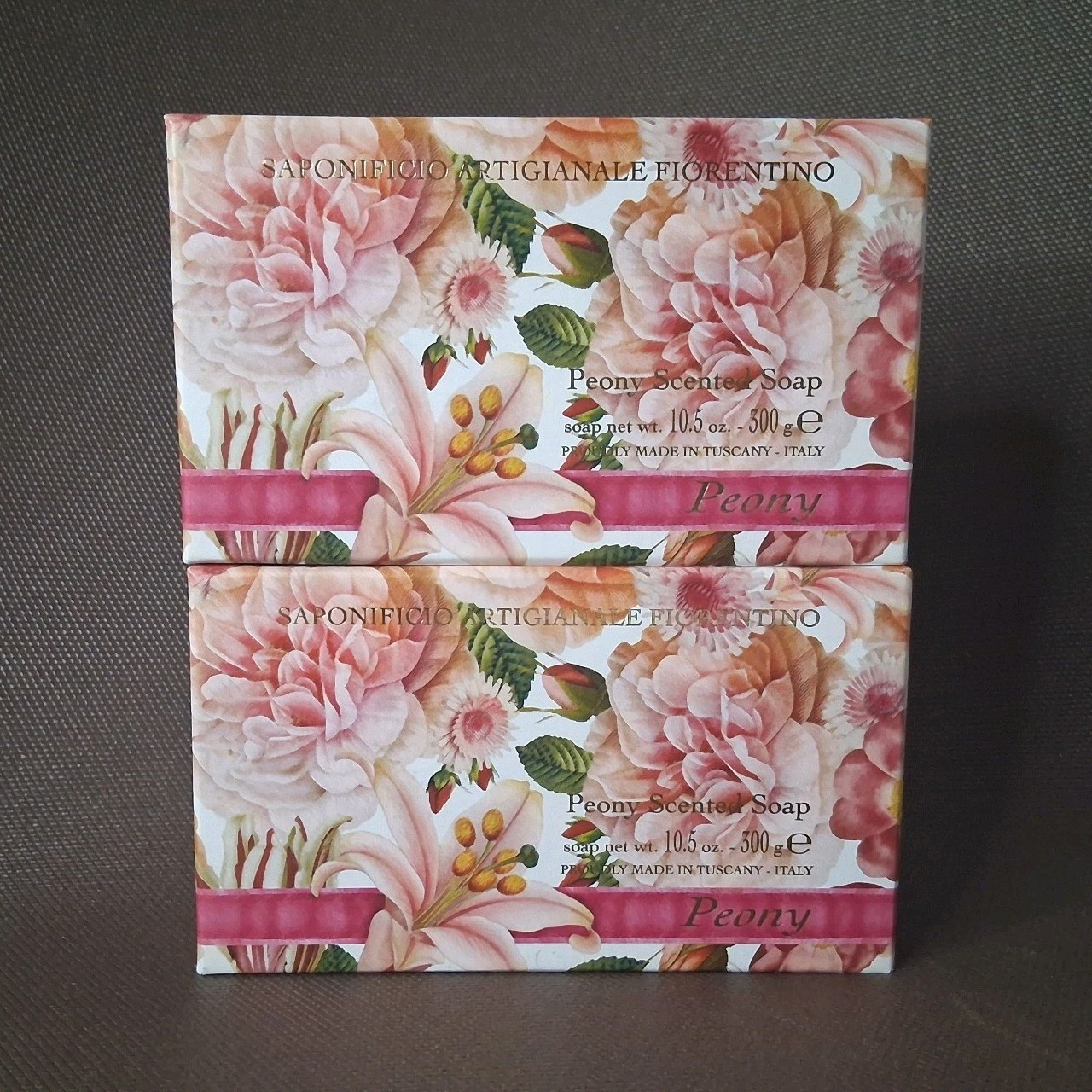 Saponificio Fiorentino Peony Bar Soap Handmade In Italy 2 x 10.5 oz Sealed