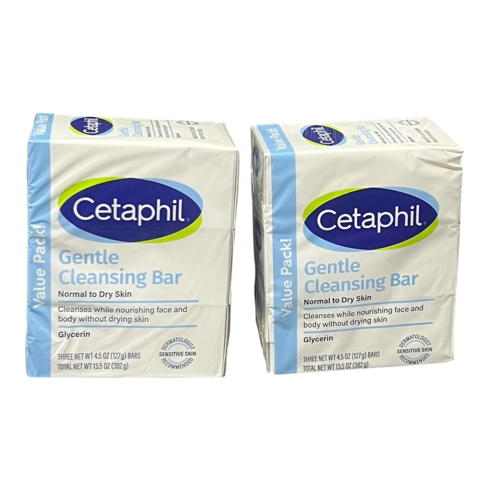 LOT (2) CETAPHIL DEEP CLEANSING BAR 3-PACK, DRY TO NORMAL 6 Bars