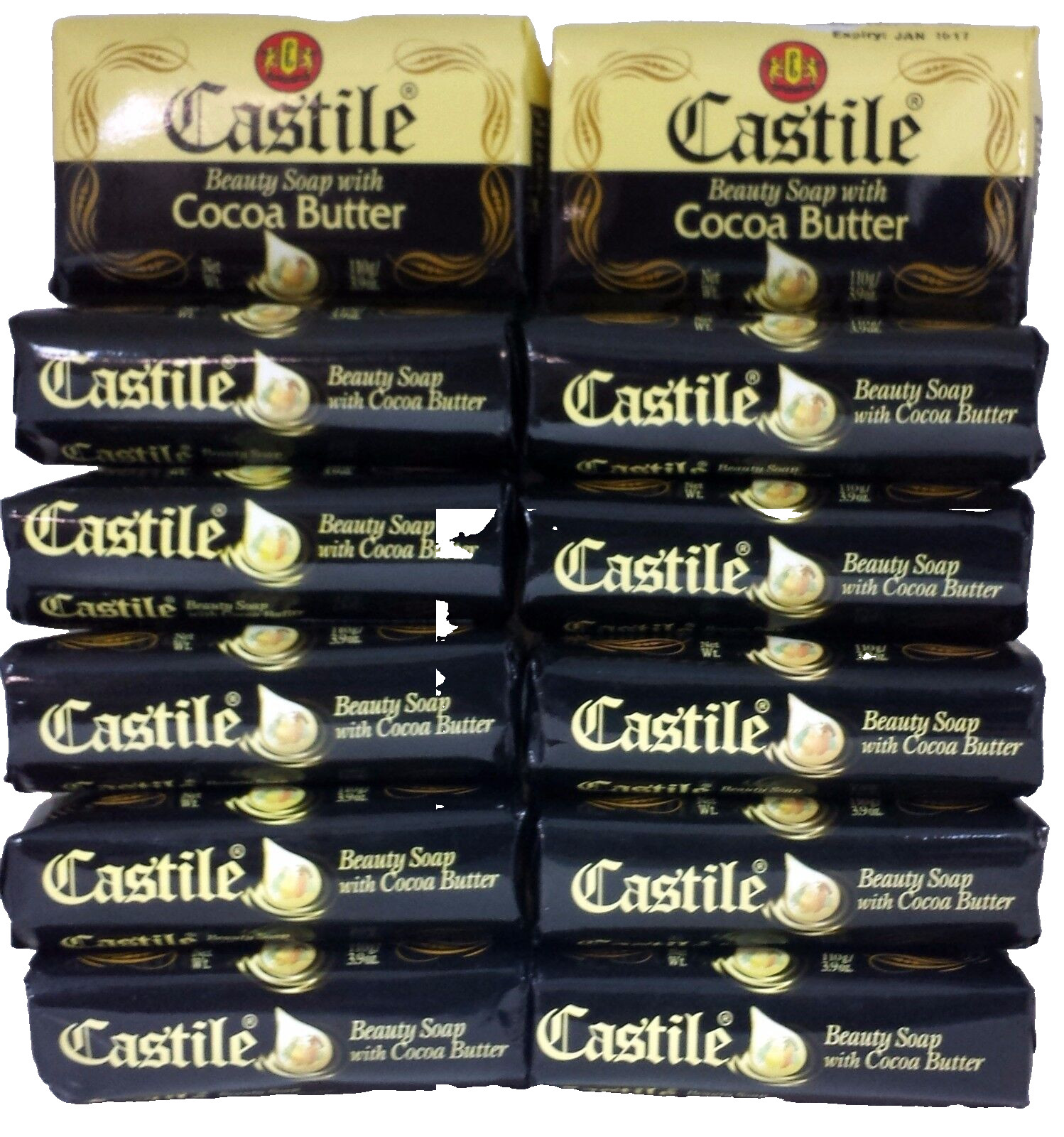 Castile Beauty Soap with Cocoa Butter – 3.9 oz – 12 Pack
