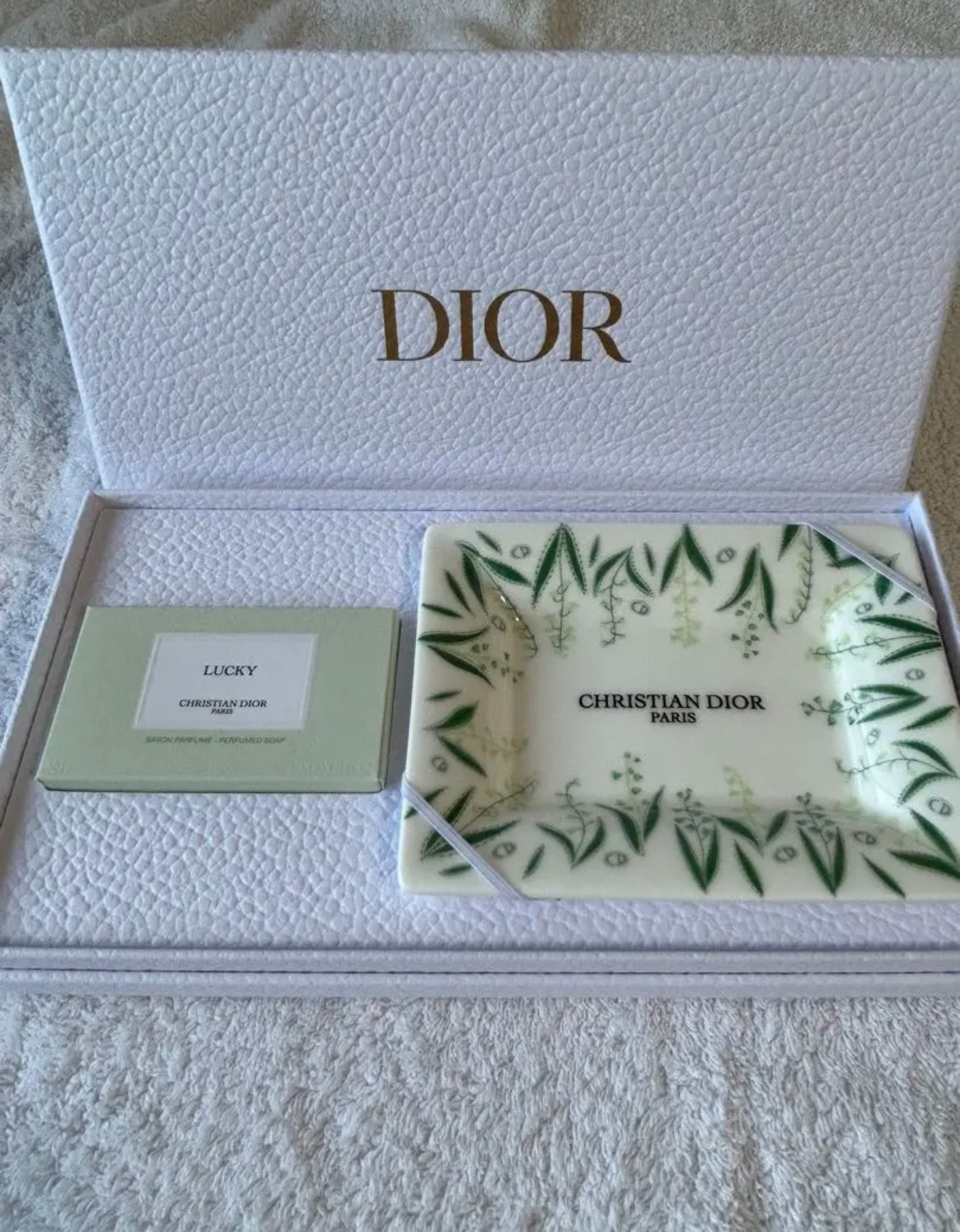 Christian Dior Lucky soap Platinum member Limited Soap Dish Tray Plate With Box
