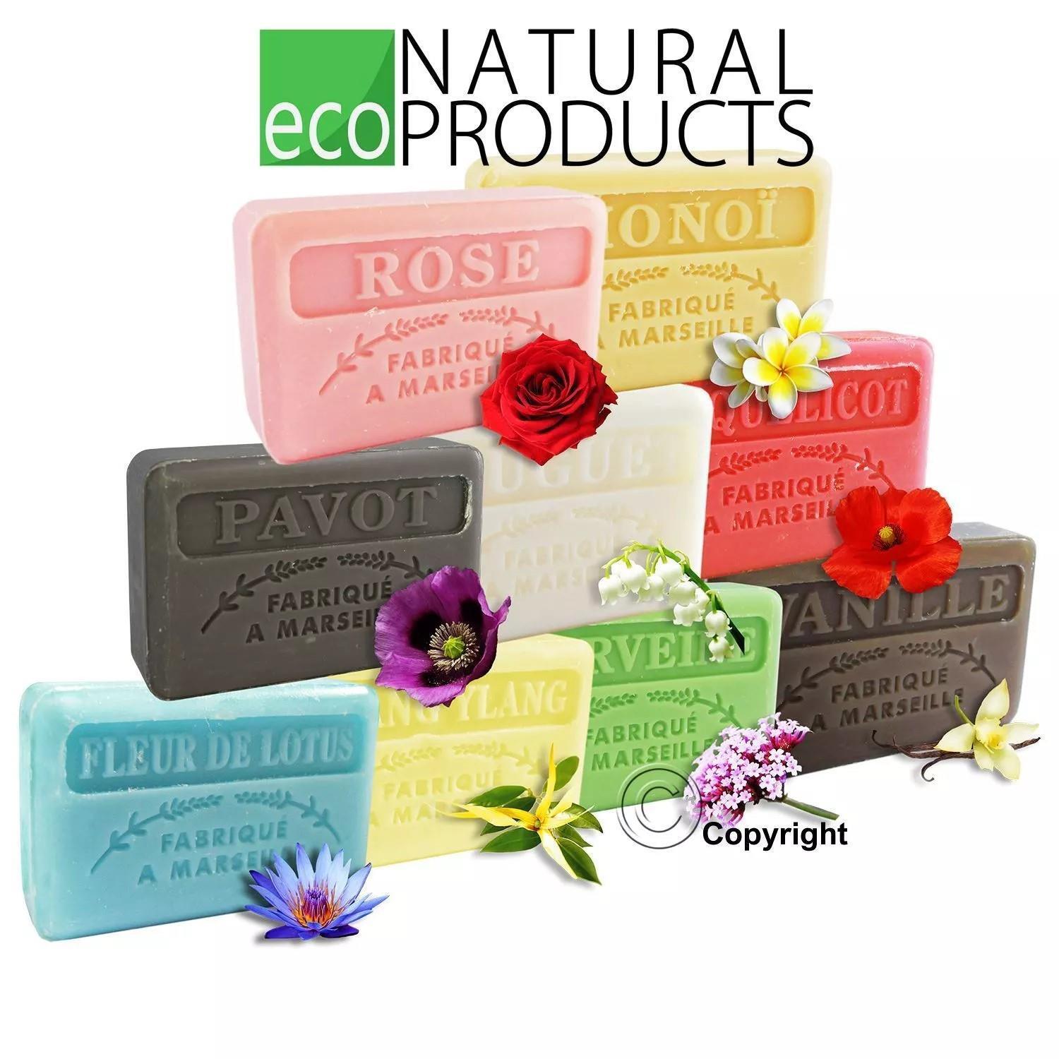 Savon de Marseille Natural French Soap with Organic Shea Butter *Genuine* FLORAL