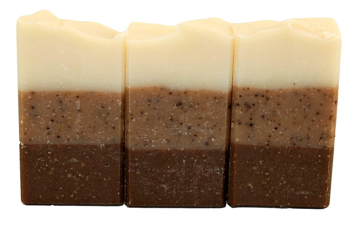 café latte, all natural handcrafted cold process soap, 3 bar pack 16 + oz.
