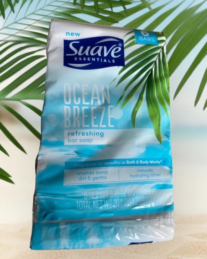 NEW! SUAVE ESSENTIALS (6-BARS) 3.35 Oz. Bars ●OCEAN BREEZE● GENTLE Bar Soap🫧.