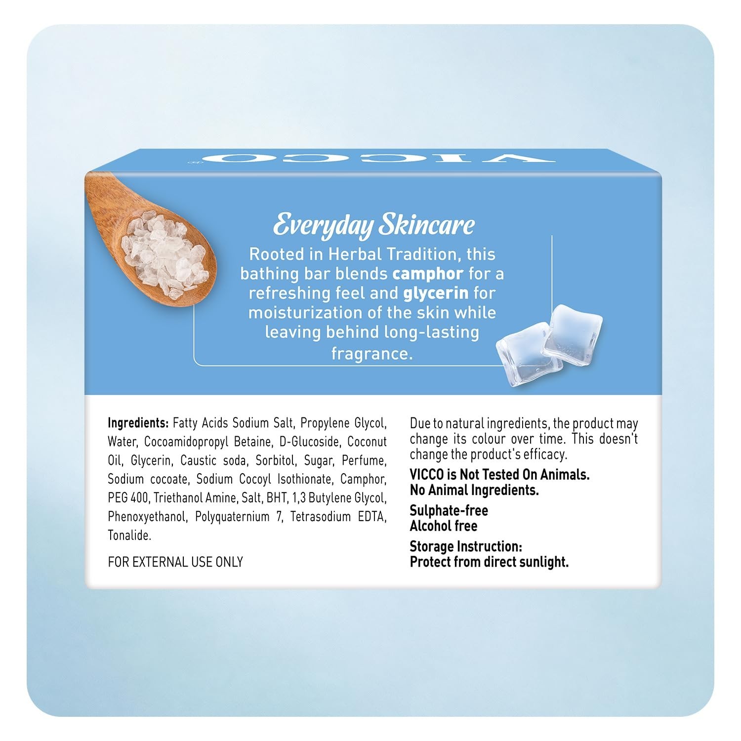 5 bars – VICCO Camphor Soap 100 GRAMS Traditional Deodorant Herbal Soaps