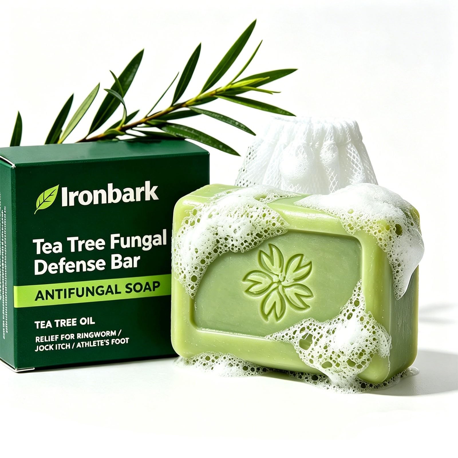 Ironbark Antifungal Soap Bar, Iron Bark Soap & Clear Bar with Tea Tree Oil fo…