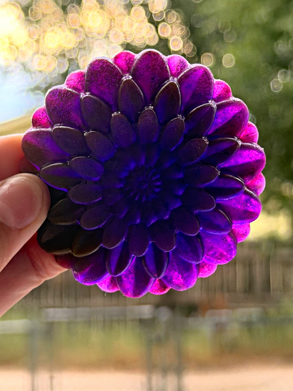 Purple & Brown Floral Flower-Shaped Body Bar Soap for Body & Hands Men Women