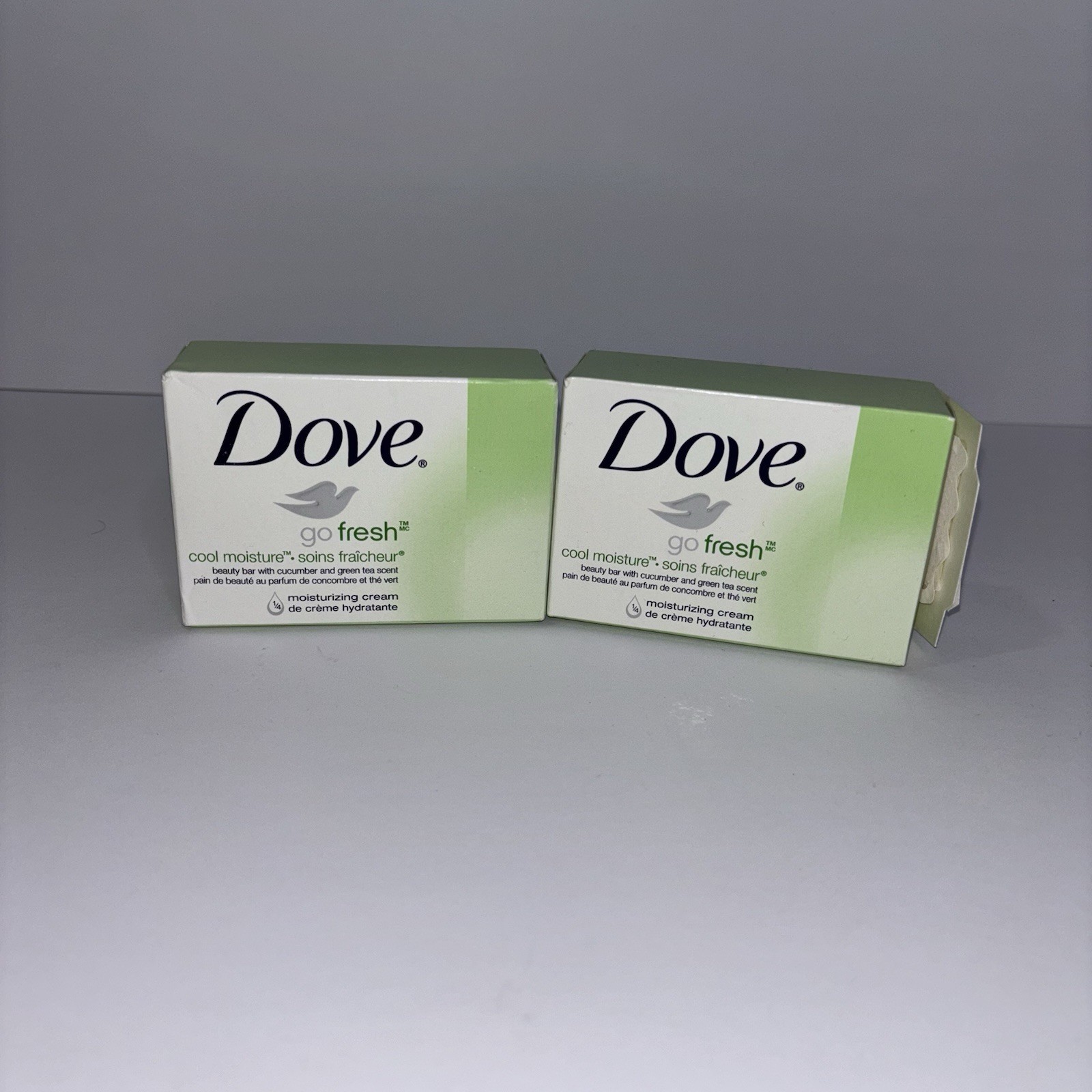 VTG Dove Go Fresh Cool Moisture Soap Bar Cucumber Green Tea Scent Lot of 2