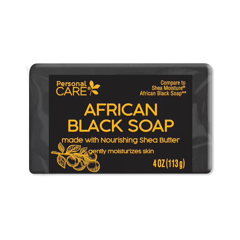 Personal Care African Black Soap with Shea Butter, Pack of 3, 4oz (113g)