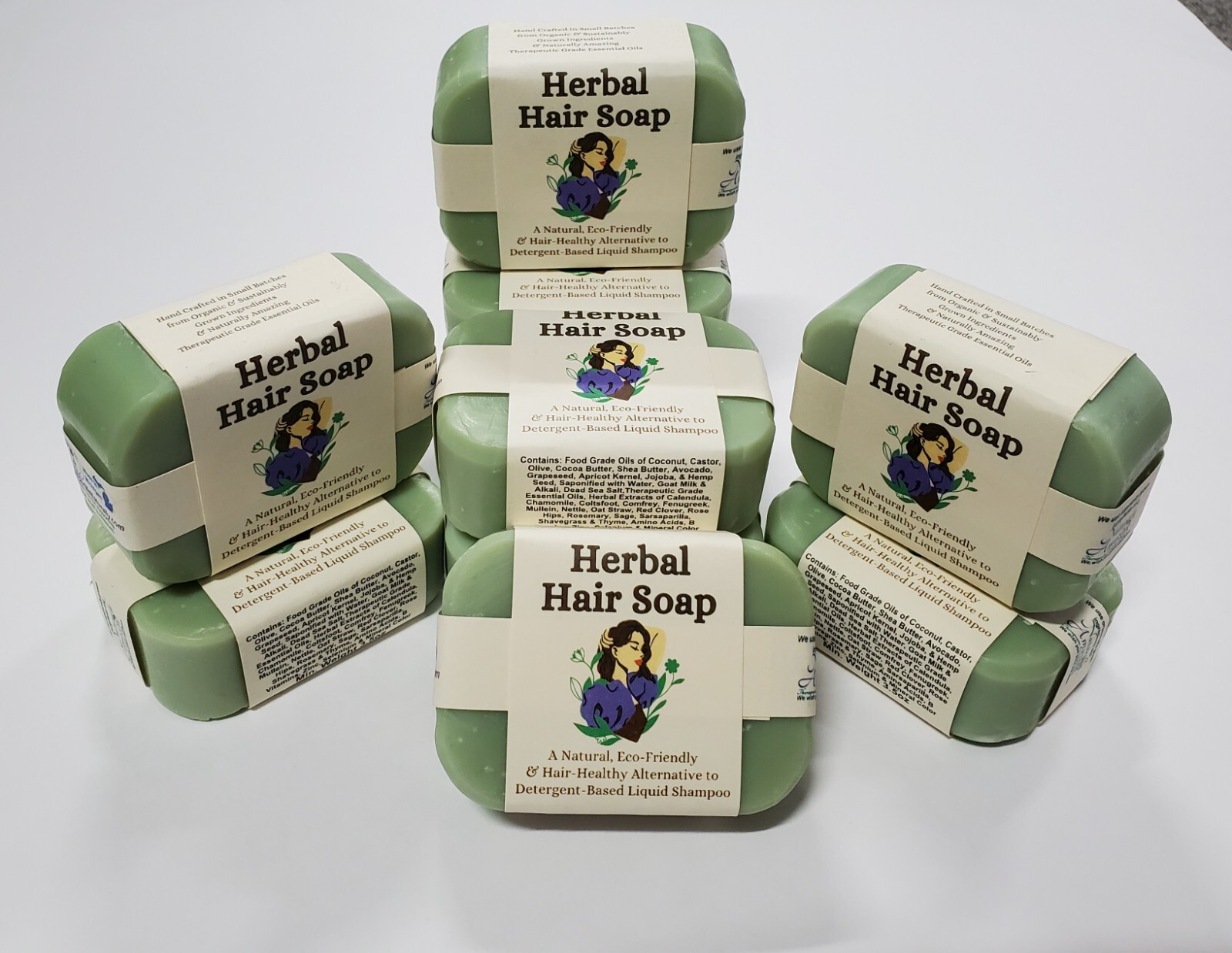 Herbal Hair Shampoo Bar Soap – Truly Natural – EcoFriendly READ our Ingredients
