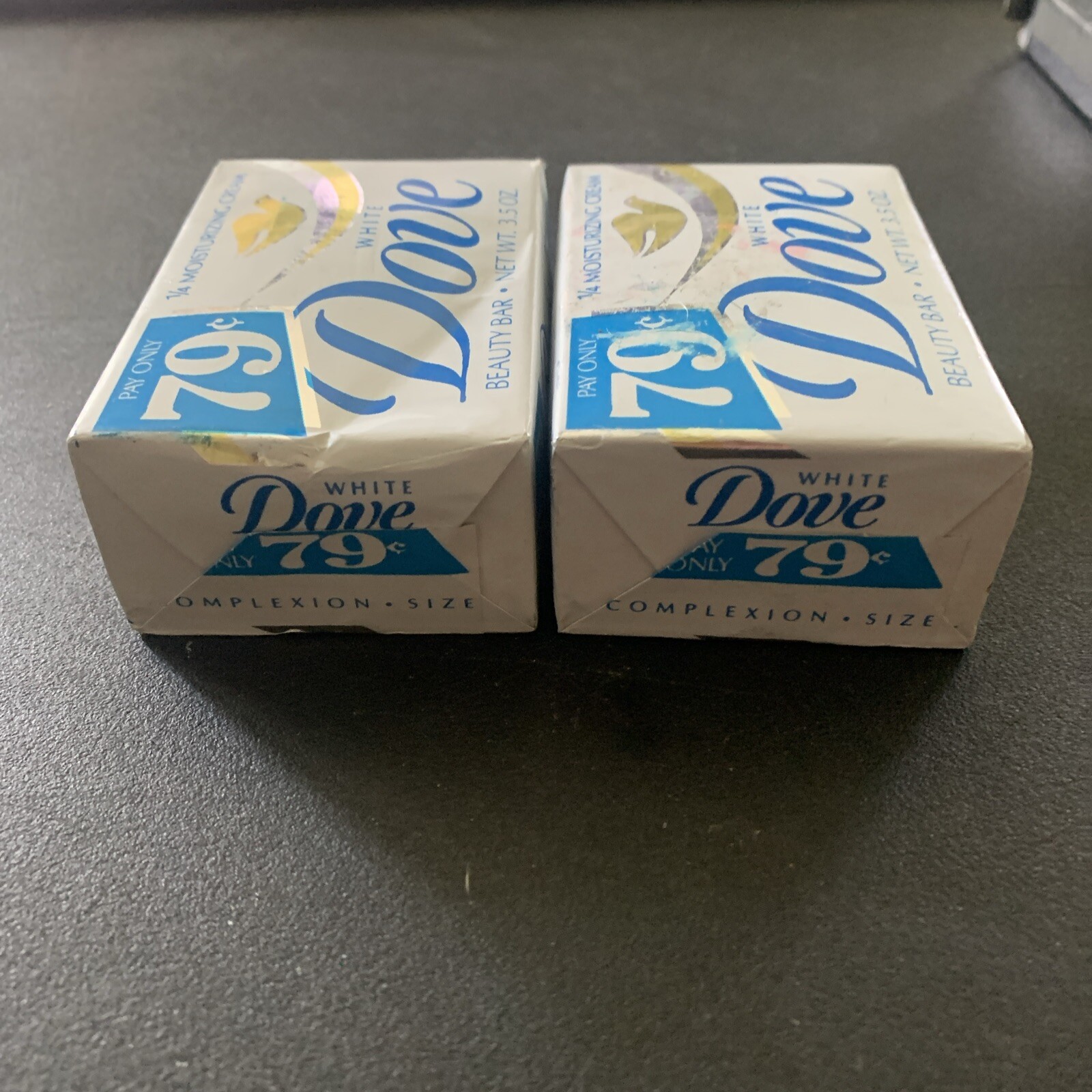 2 VTG Dove Soap Bath Bar White 1/4 Moisturizing Cream 3.5 Oz. NOS New 2 Pack
