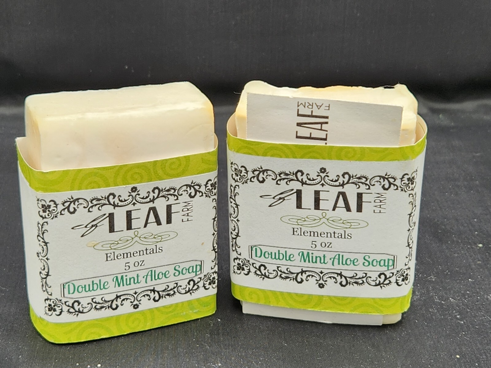 Natural Bath Soap – Handcrafted – Homemade Elf Leaf Farm Double Mint Aloe 2 Bars