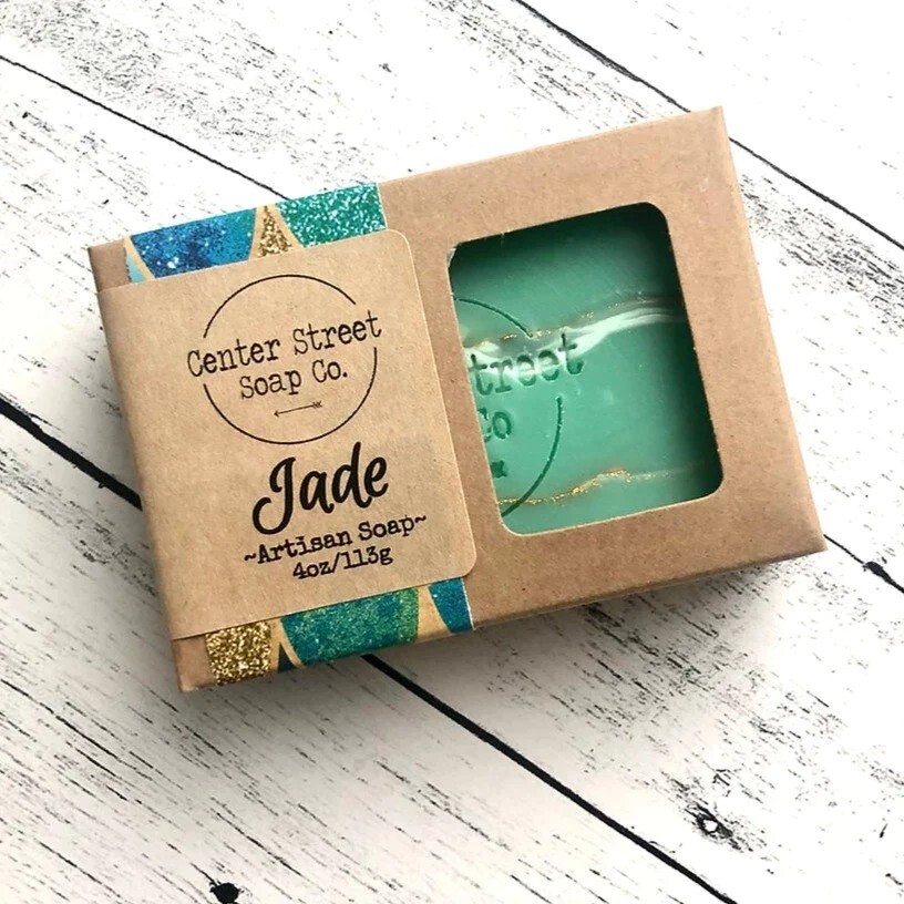 Gourmet Handmade Soap Bars – Jade – Center Street Soap Co – 5 Count 