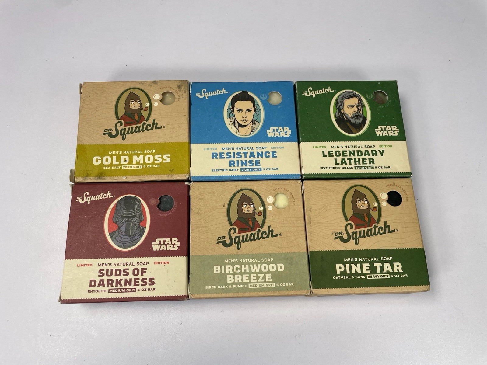 Dr Squatch Soap Lot 6 Bars Star Wars Resistance Rinse Pine Tar Birchwood