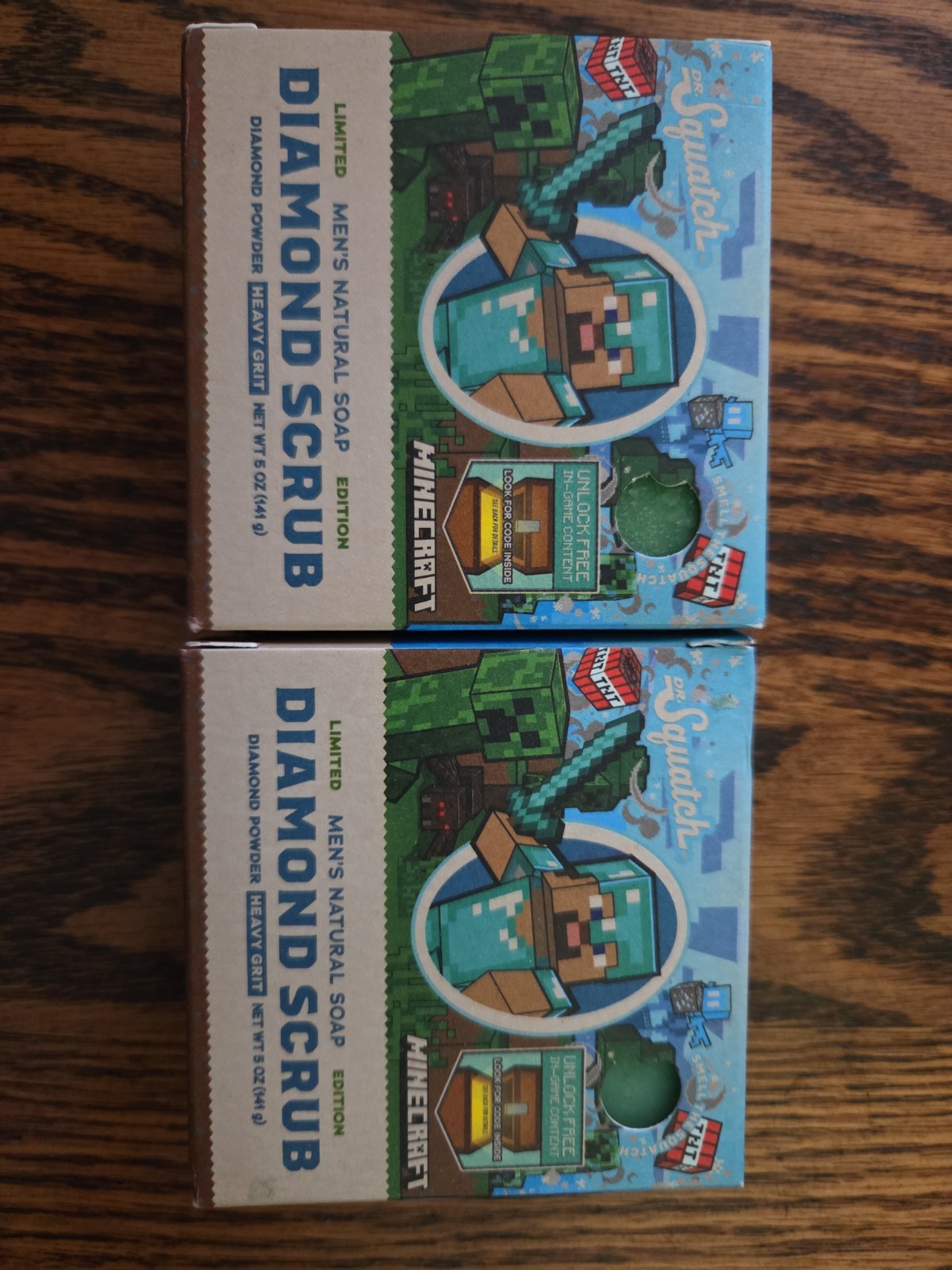 Dr. Squatch Men’s Natural Soap Minecraft Diamond Scrub (2) Bars Limited Edition