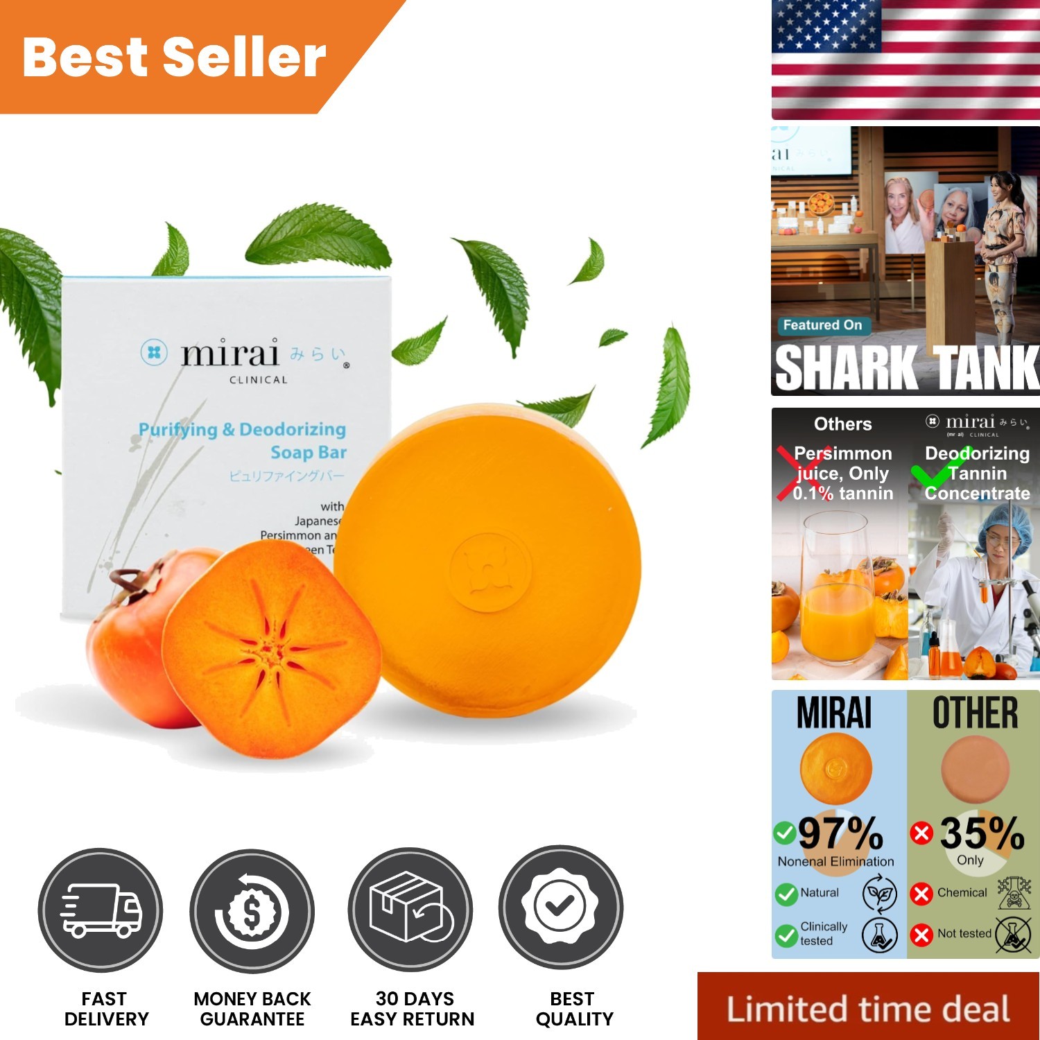 Persimmon Soap Bar for Aging Odor – Clinically Proven Nonenal Solution