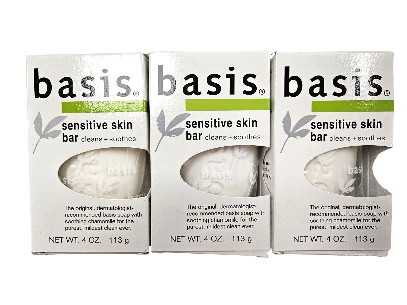 Basis SENSITIVE Skin Bar Cleanse + Soothe 4oz Bar ( 3 pack ) /