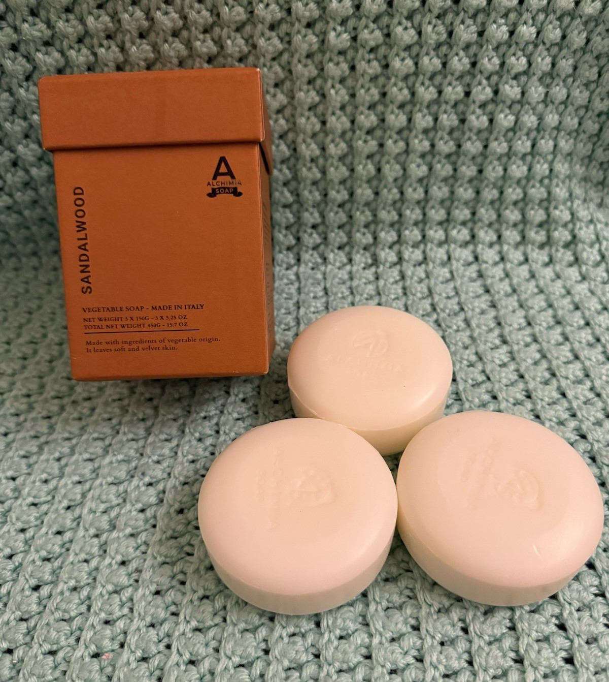 Alchimia Soap Sandalwood Vegetable Soap Bars Multipack 3 Made in Italy