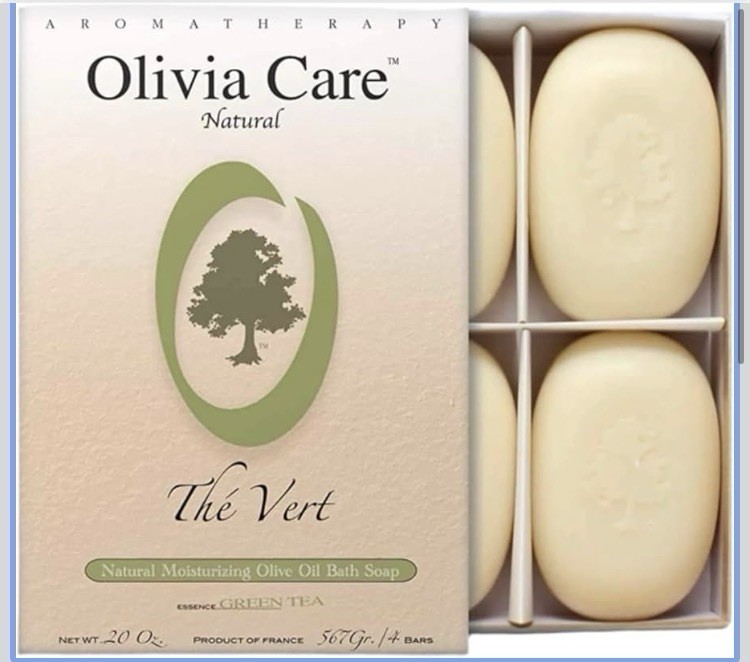 Olivia Care GREEN TEA  & OLIVE OIL Bar Soap, Organic, Natural ingredients 5 oz