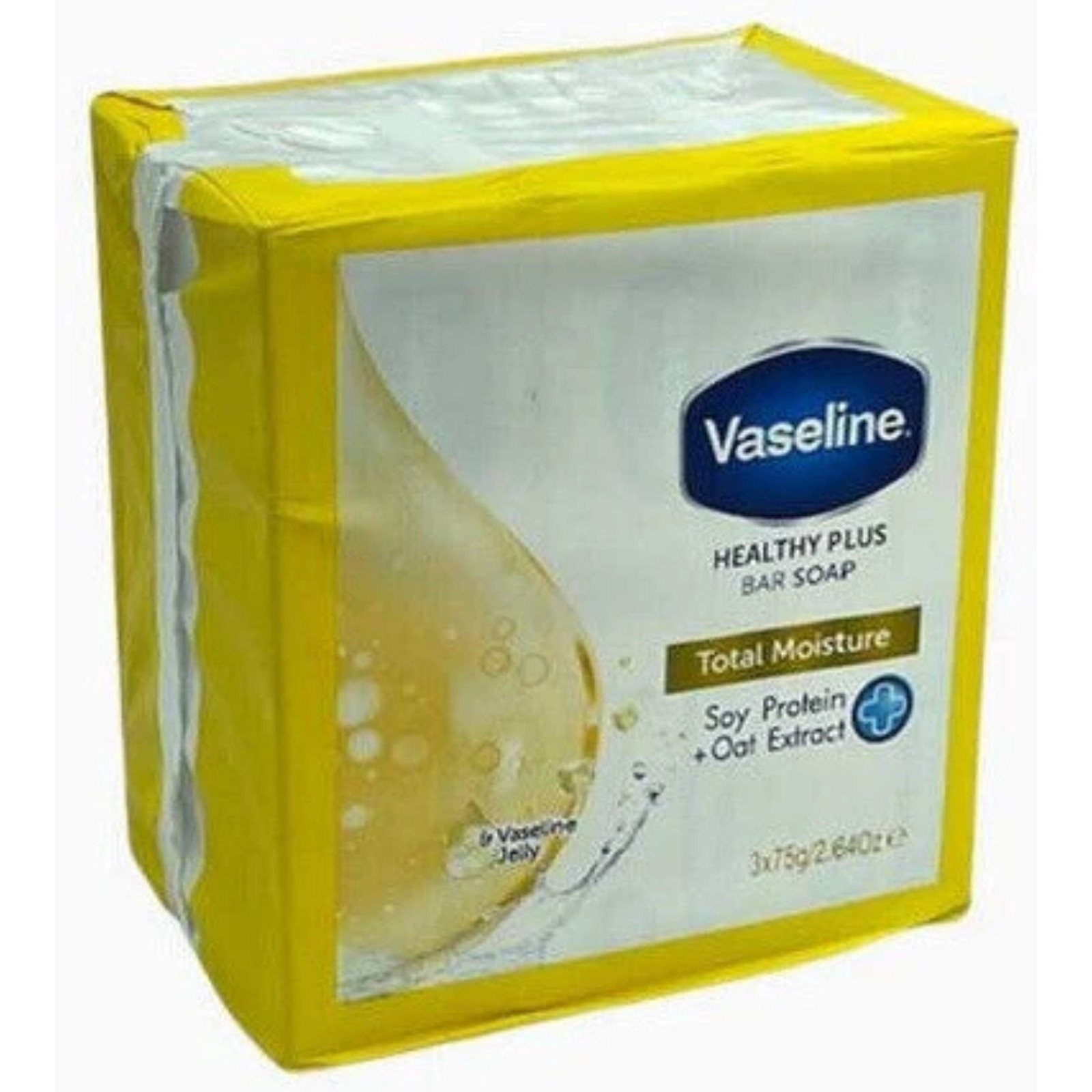 Vaseline Healthy Plus Soap Total Moisture Soy + Oat Extract (3x75g) (Pack of 6)