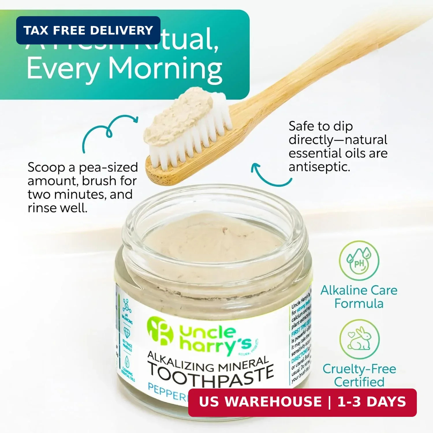 Uncle Harry’s Peppermint Remineralizing Toothpaste | Natural Whitening Tooth Pas