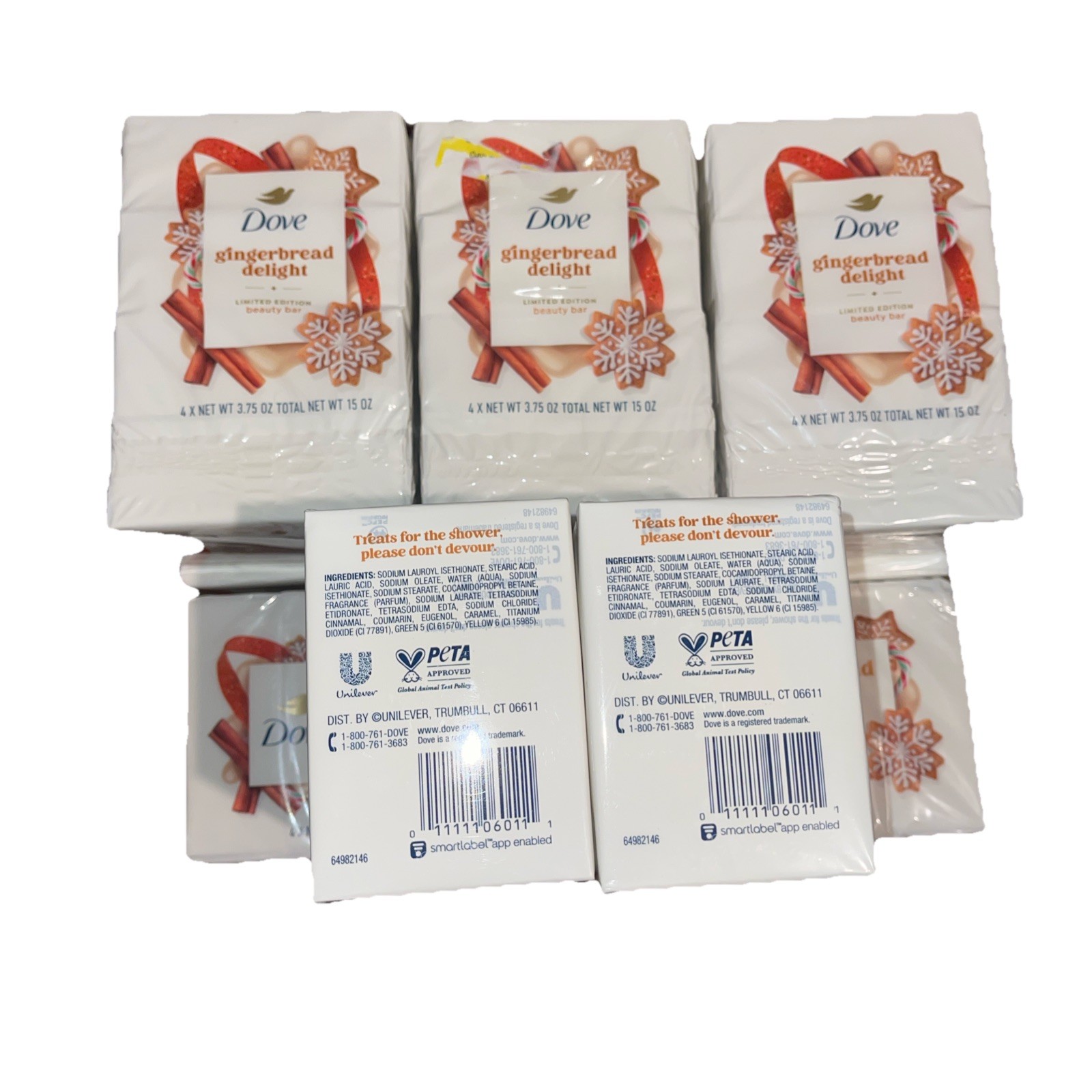 40 Bars Dove Gingerbread Delight Limited Edition Beauty Bar Soap 3.75oz 40 Ct