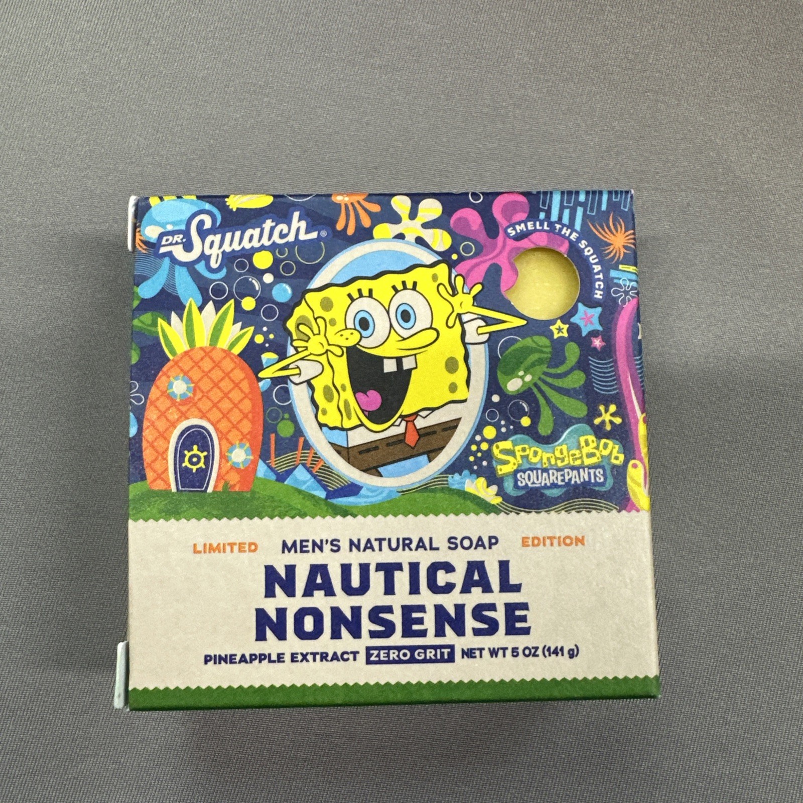 Dr. Squatch Nautical Nonsense SpongeBob Square Pants Pineapple Extract Soap 5oz