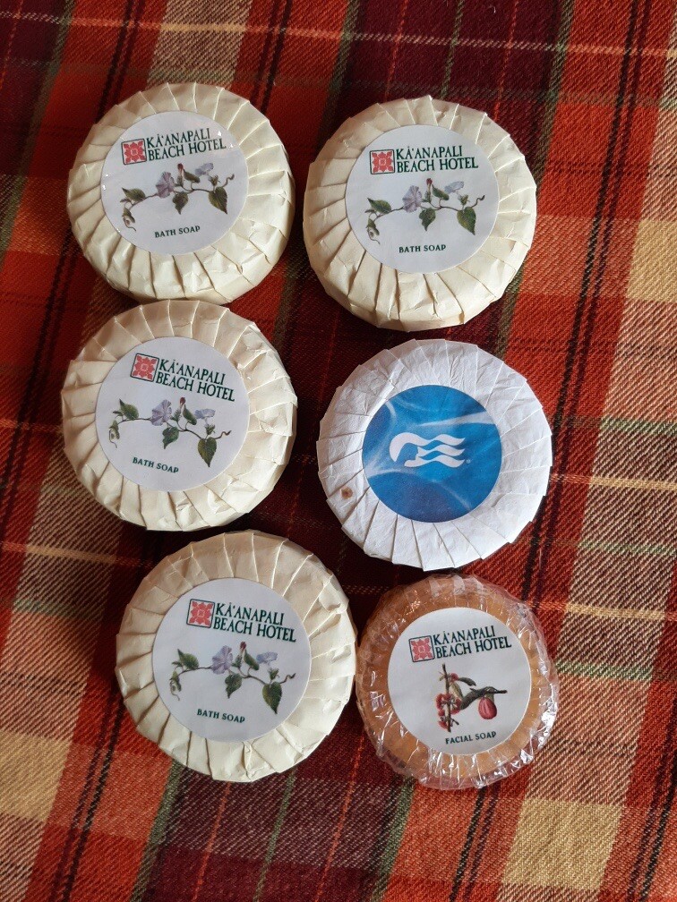 Kaanapali Beach Hotel Lot of 5 Bath Soaps Vintage Disc Soaps 1 Facial 1 Princess