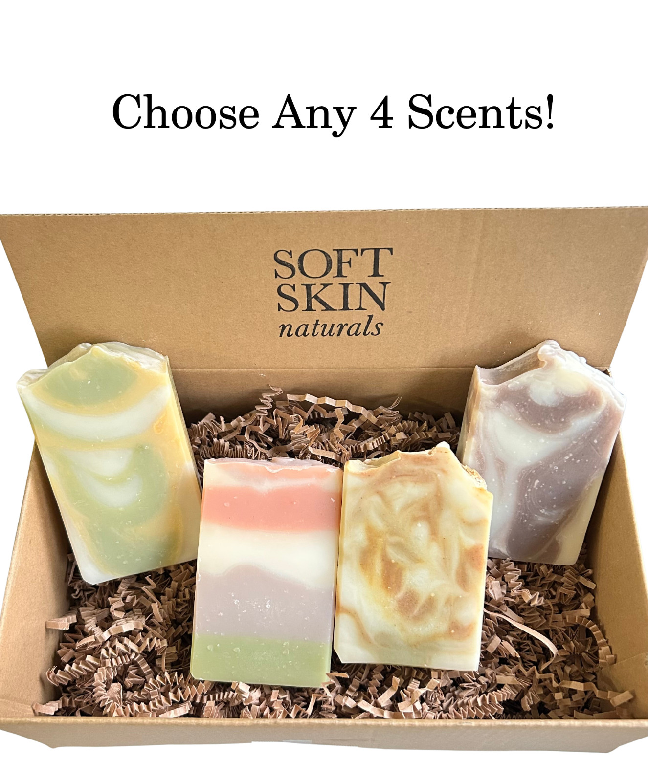 Choose Any 4 Handmade Soap Bars Vegan Natural Cold Process Gift Bundle