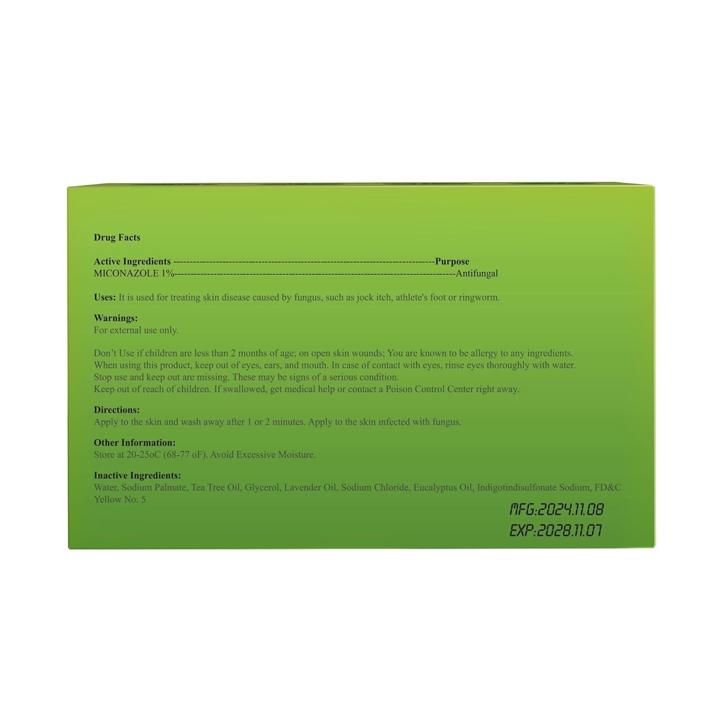 Antifungal Medicated Soap Bar, Athletes Foot Jock Itch Ringworm Yeast Infection