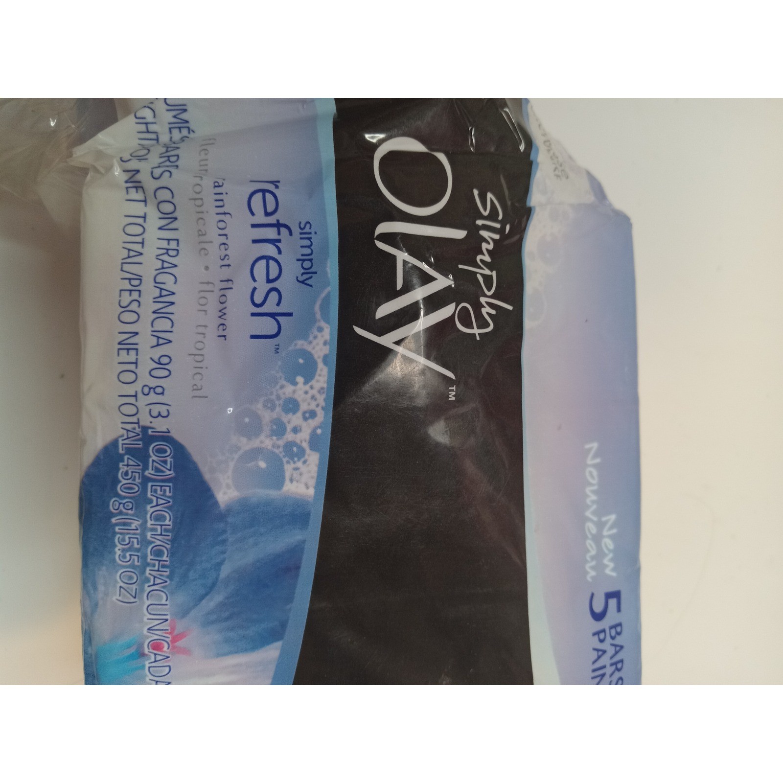 Olay Simply Refresh Rainforest Flower Scented Bar Soap 3 Bars 450g 15.5 Oz