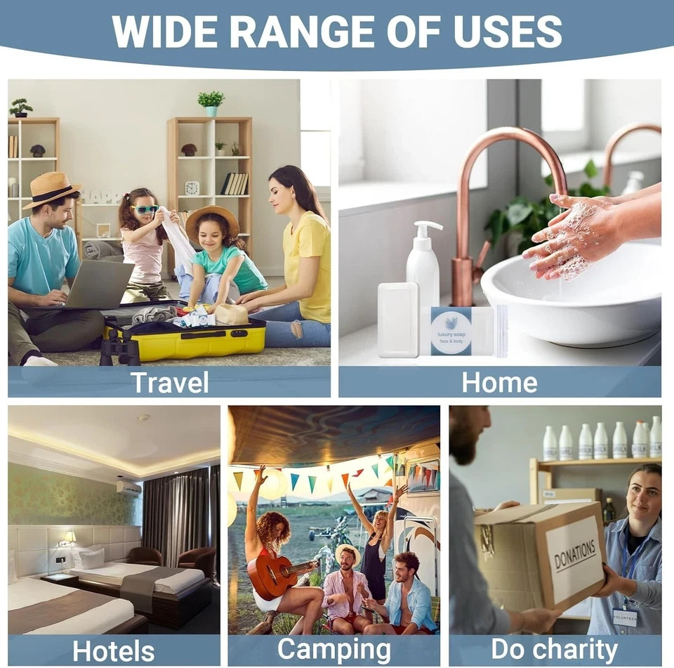 Versatile 600 Pcs Mini Soap Bars – Perfect for Hotels, Travel & Charities