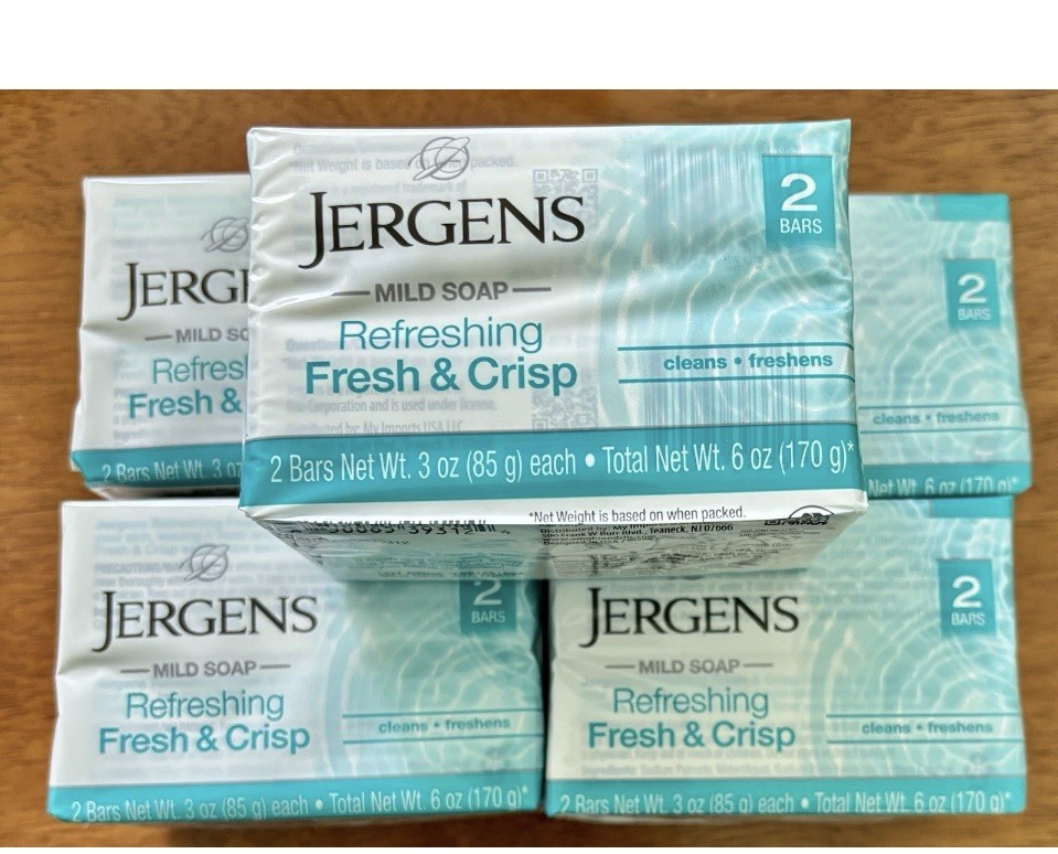 Lot of 5 (2) Packs of Jergens Mild Soap, Refreshing FRESH & CRISP. Total 10 Bars