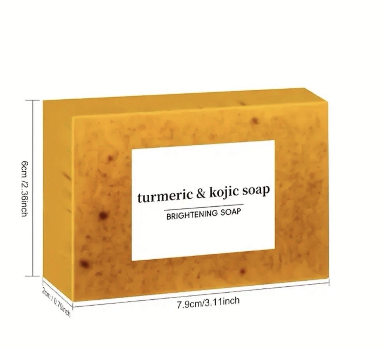 Turmeric & Kojic Brightening Soap 3.5oz Yellow Lemon Rectangular