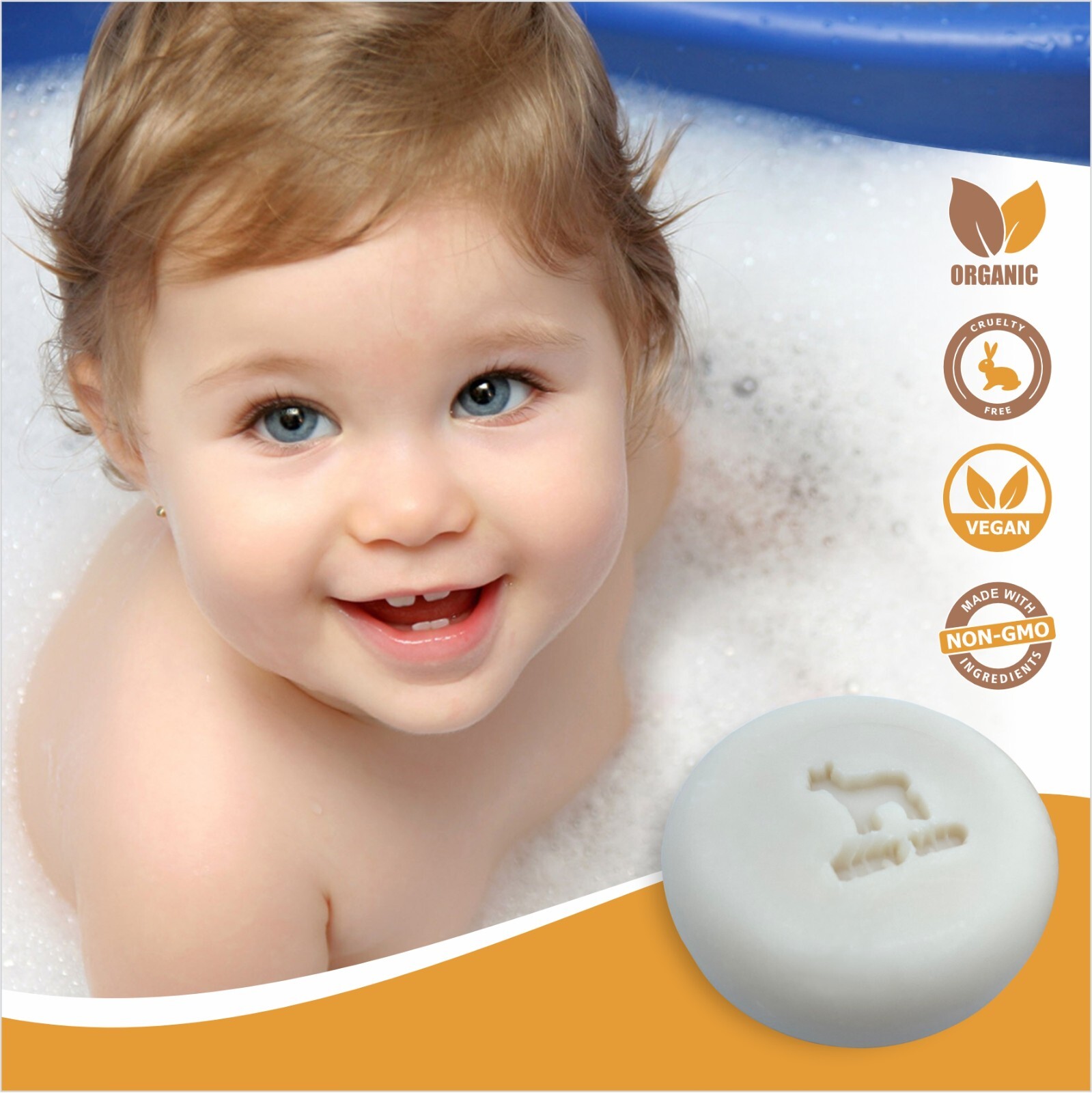Relaxcation Baby Soap Bars with Goat Milk and Honey-Handmade in USA – Pack of 6