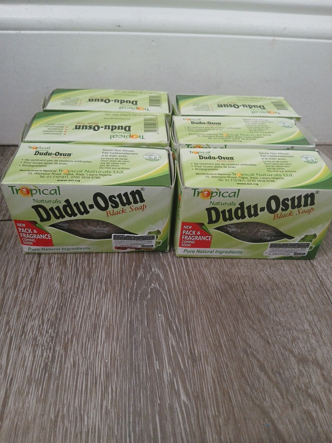 6 Bars Pack Dudu-Osun African Black Soap All Tropical Natural Ingredients 150g