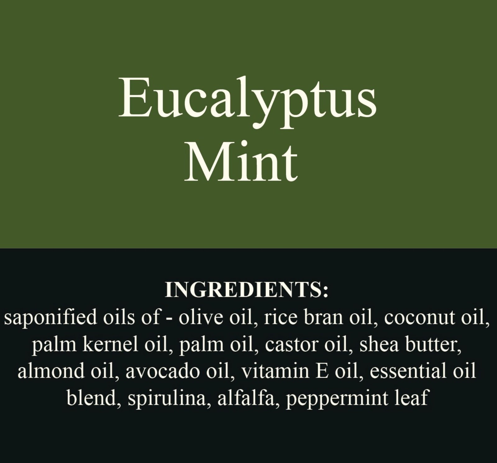 – All natural handmade cold process bar soap, Eucalyptus and Peppermint, made…