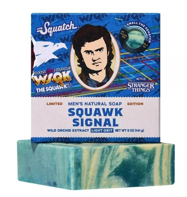 Limited Edition Lot Of 3 Dr Squatch Stranger Things WSQK SQUAWK SIGNAL Bar Soap