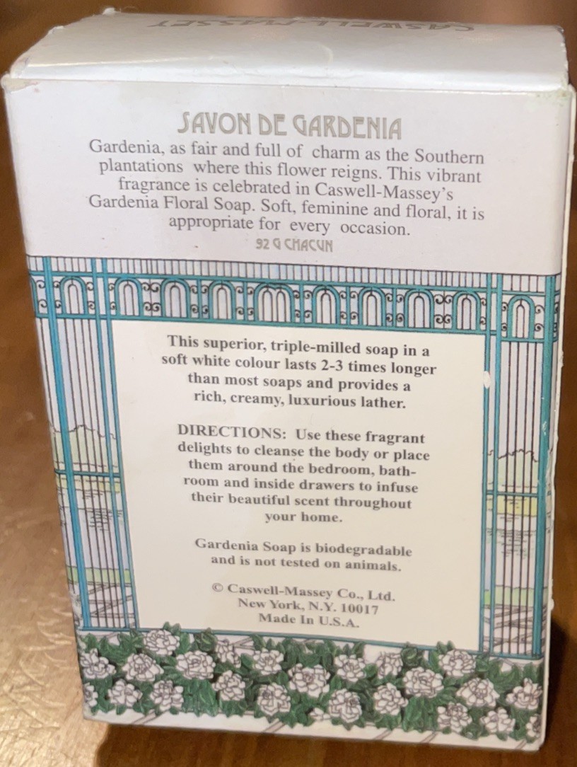 Caswell-Massey Gardenia Floral soap 3.25 oz vintage New In box