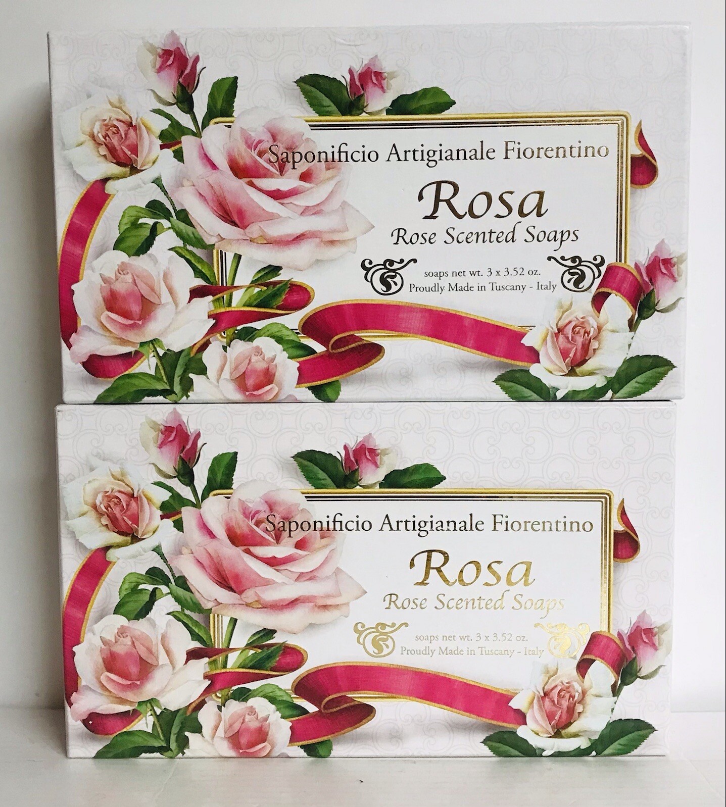 2-Pack Saponificio ~ Rose Scented Bar Soap from Italy 6 x 3.52 oz Each