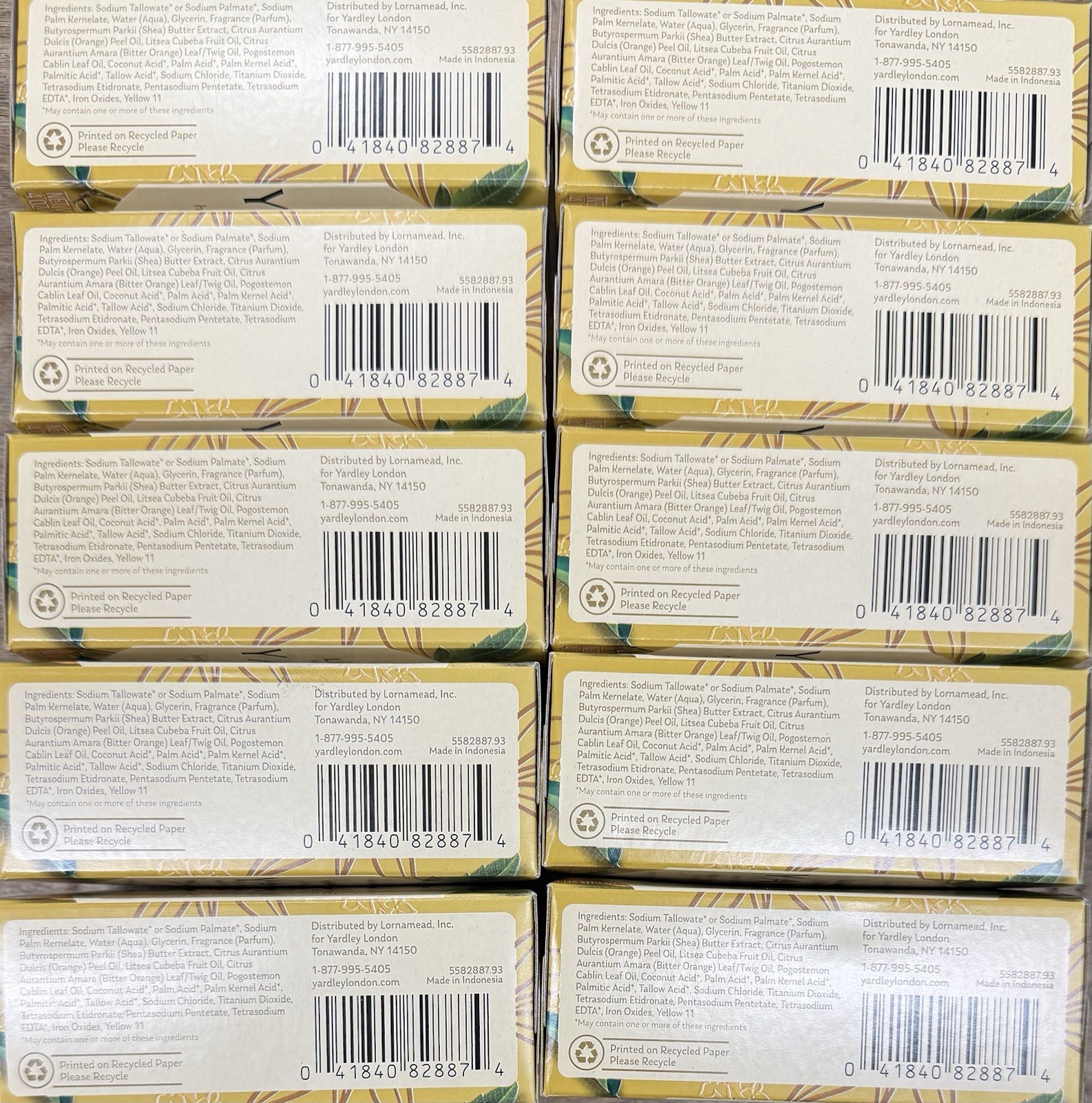 Yardley London Moisturizing Bar Soaps Lemon Verbena 4oz Each New 10ct