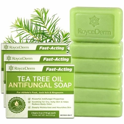 Roycederm Antifungal Antibacterial Tea Tree Soap Treatment Soap for Face &.3Pack