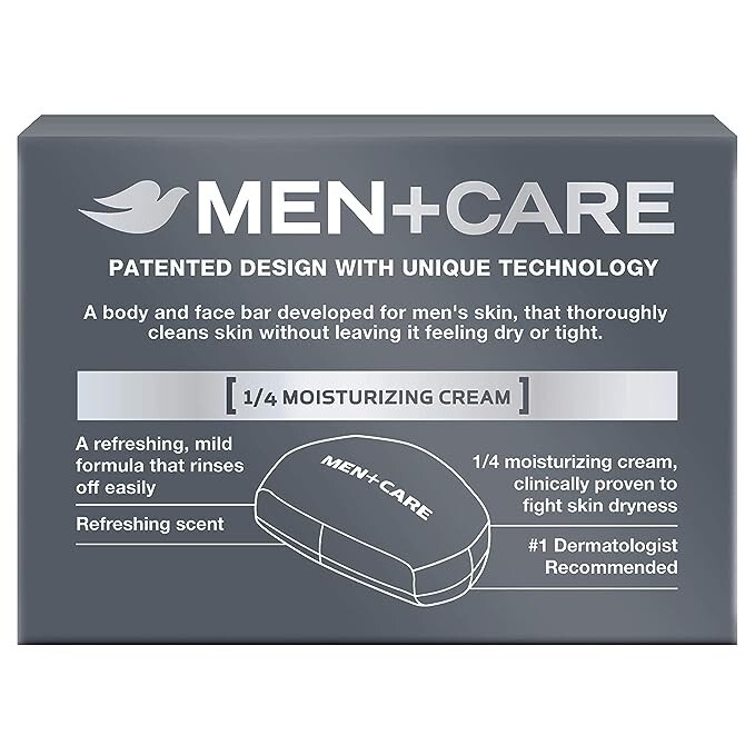 Dove Men+Care Clean Comfort Body+Face Bar, 4 Ounce, 6 Count (Pack of 2)