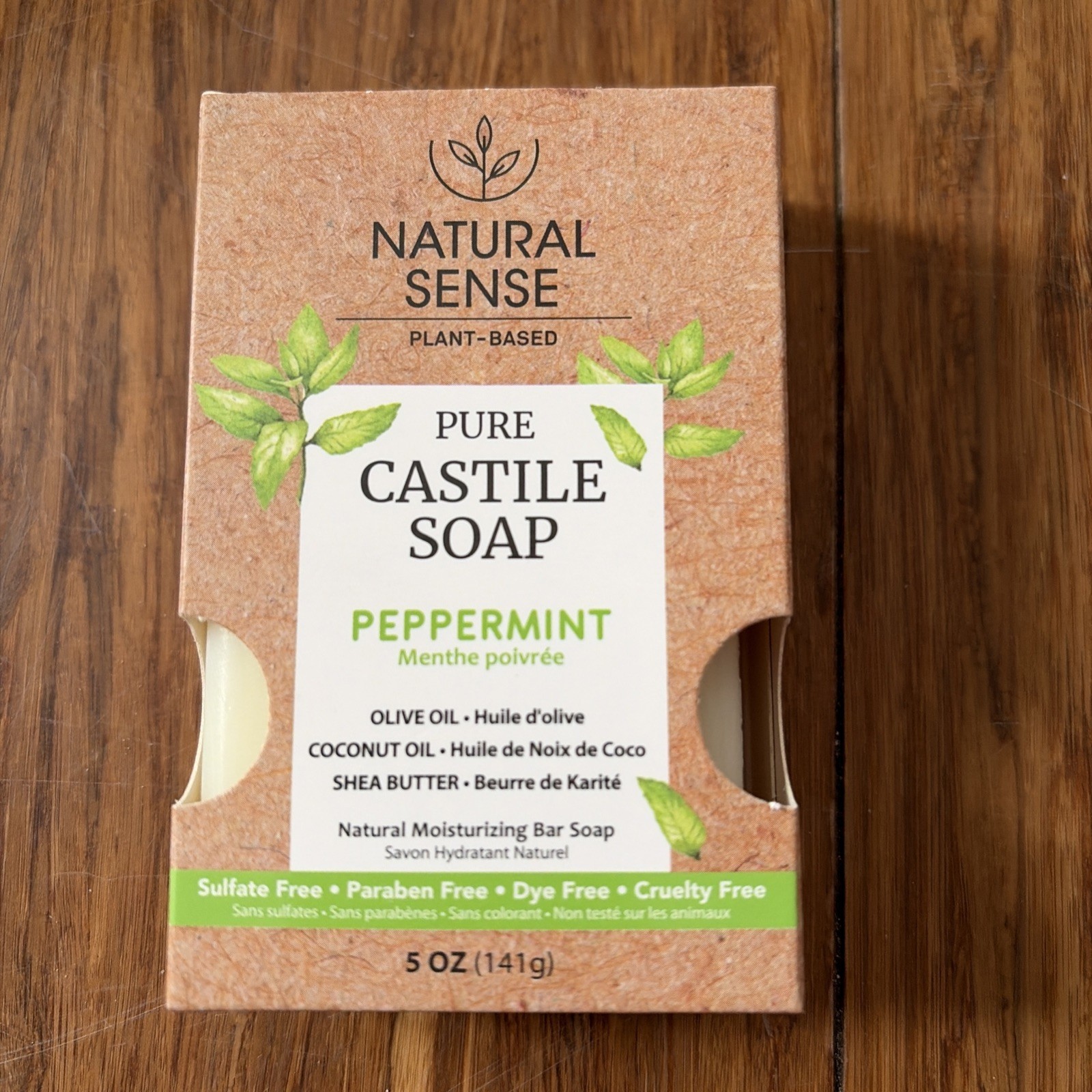 Natural Sense Plant Based Pure Castile Peppermint Soap 5 Oz. Lot Of 5