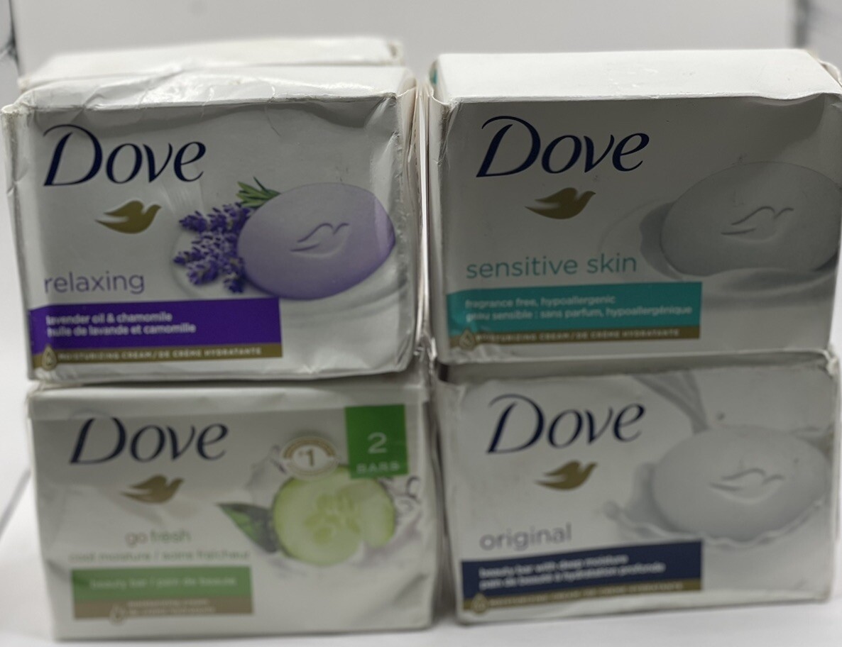 8-PACK DOVE Mixed Lot 1/4 Moisturizing Cream Beauty Bar Soap NEW/Sealed
