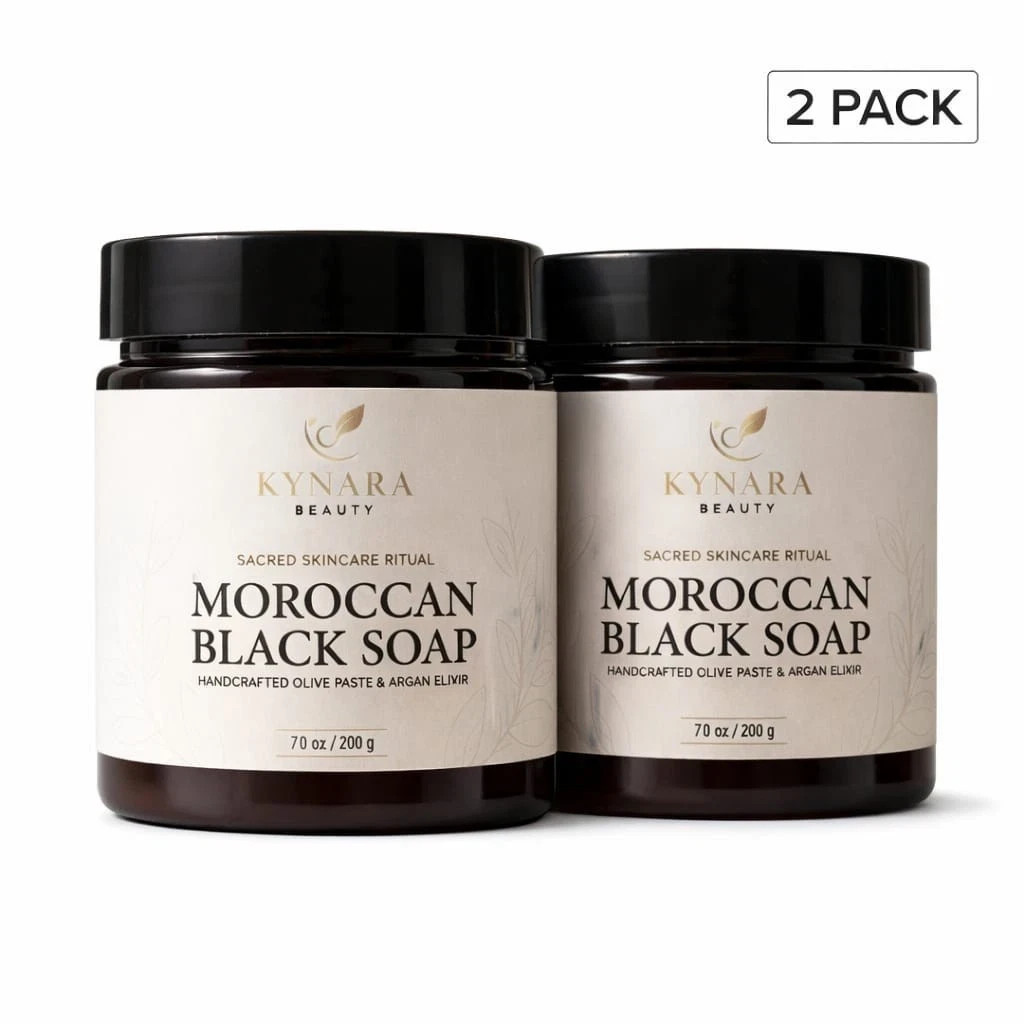 Premium Moroccan Black Soap – Authentic Hammam Ritual – Deep Exfoliation[2 Pack